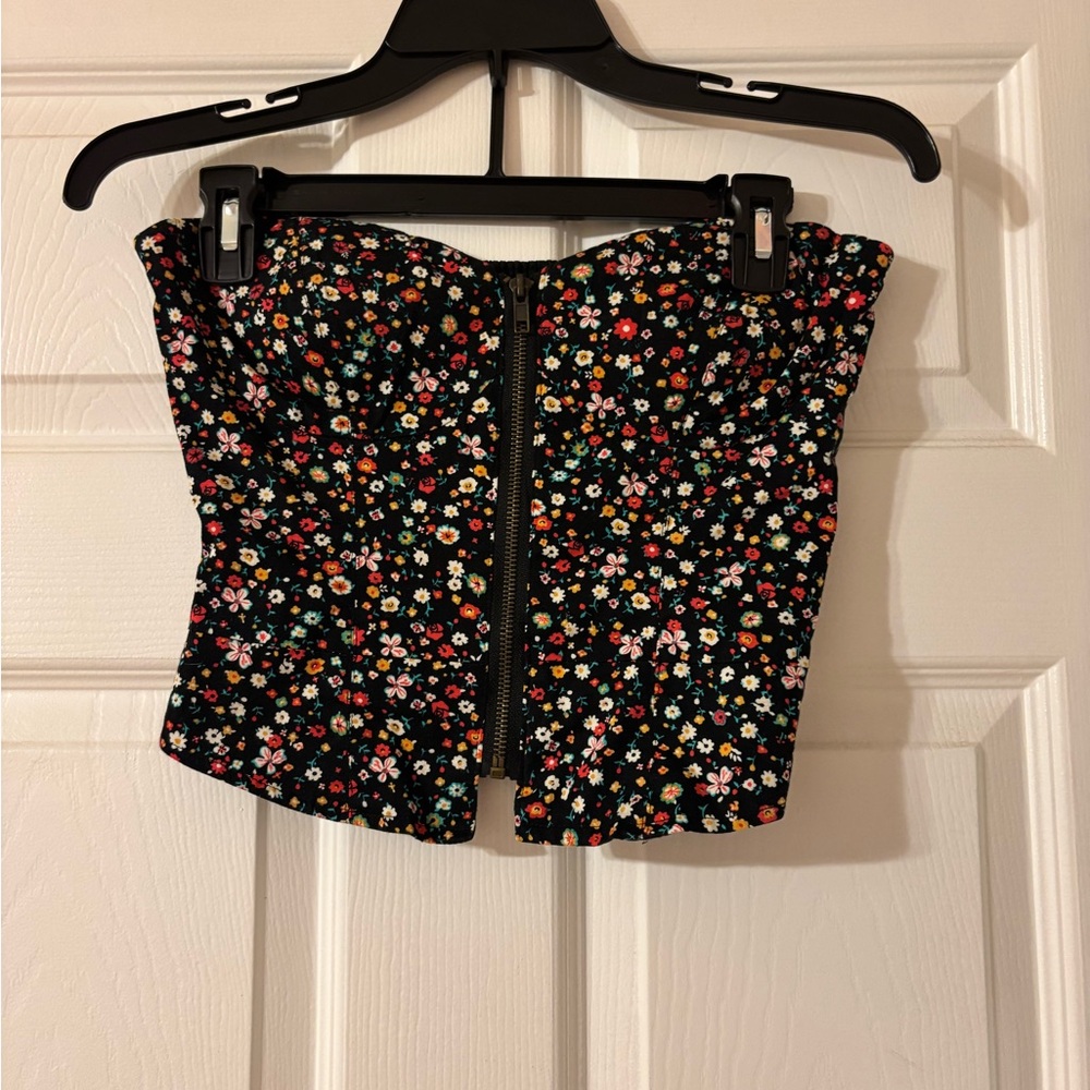 Floral Black Women's Tube Top